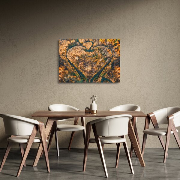 Tablou pe sticlă - Râu în formă de inimă (70x50 cm)