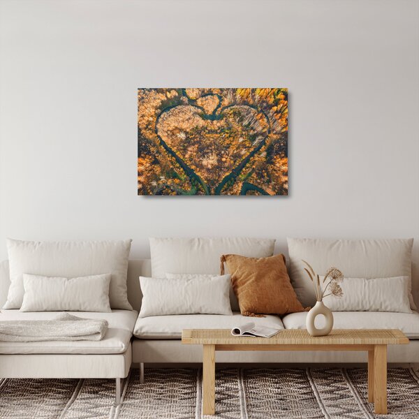 Tablou pe sticlă - Râu în formă de inimă (70x50 cm)