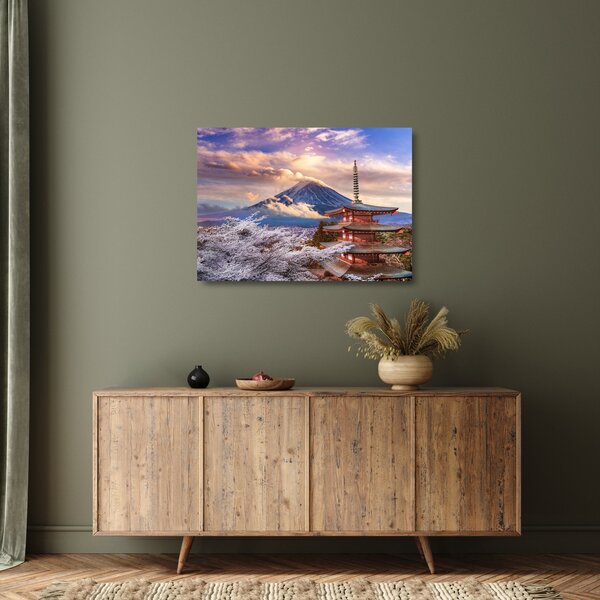 Tablou pe sticlă - Muntele Fuji (70x50 cm)