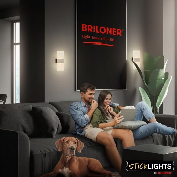 Briloner 3888012 - Aplica LED reîncărcabilă de perete cu senzor AURA, 2,5W/5V, 1800 mAh, mată