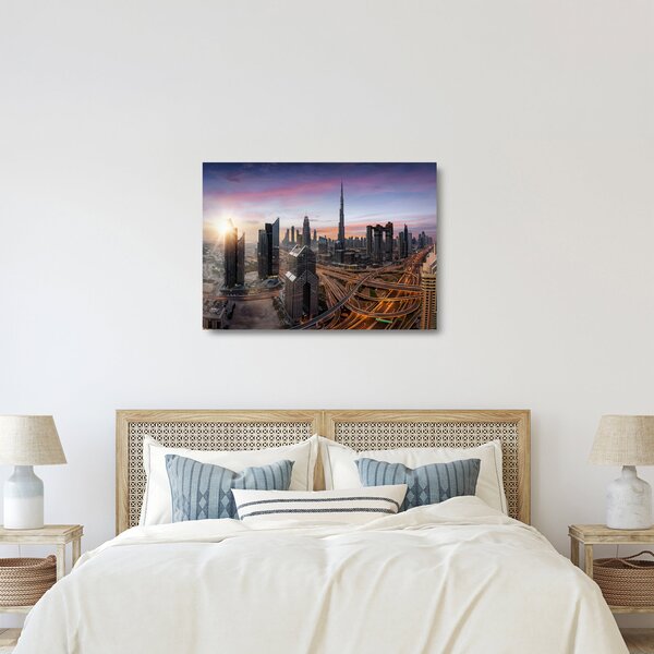 Tablou pe sticlă - Panorama din Dubai (70x50 cm)