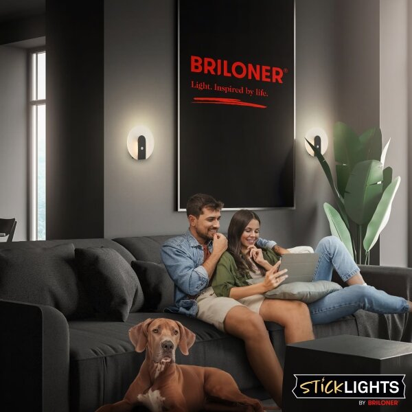 Briloner 3889015 - LED lampă de perete reîncărcabilă cu senzor TARO LED/2,5W/5V 1800 mAh neagră