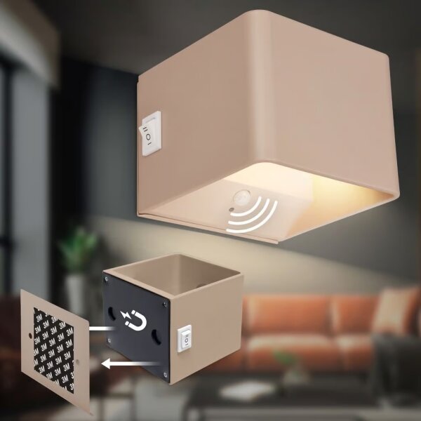 Briloner 3879011 - Lampă de perete LED reîncărcabilă cu senzor BORRA LED/1,5W/5V 3600 mAh bej