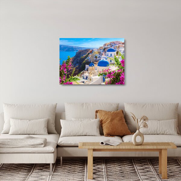 Tablou pe sticlă - Santorini, Grecia (70x50 cm)