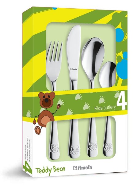 Set tacâmuri copii Amefa Ursuleț, 4 piese