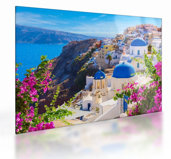 Tablou pe sticlă - Santorini, Grecia (70x50 cm)