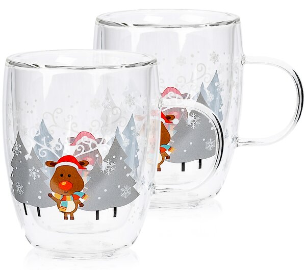 Pahare termo 4Home Mug Reindeer Hot&Cool 270 ml, 2 buc