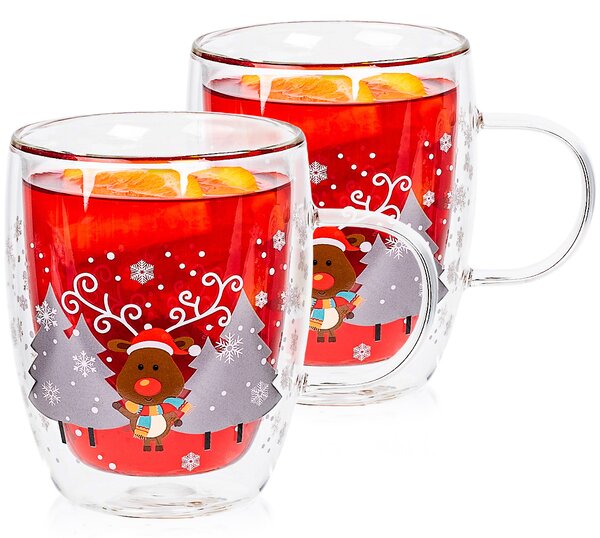 Pahare termo 4Home Mug Reindeer Hot&Cool 270 ml, 2 buc