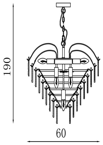 Searchlight FEATHER - Candelabru suspendat pe lanț, 10 x E14 / 60W / 230V - 48970-10SB