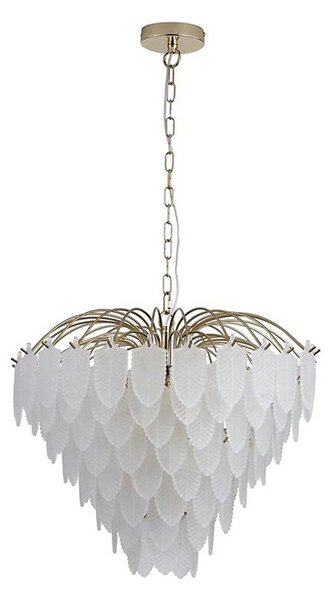 Searchlight 48970-6SB - Candelabru pe lanț FEATHER, 6xE14/60W/230V