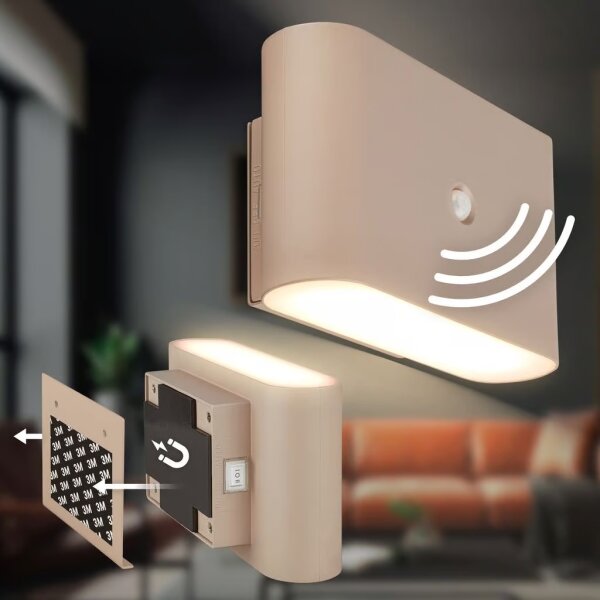 Briloner 3878011 - Aplică de perete LED reîncărcabilă cu senzor CHAT, LED/3W/5V, 2000 mAh, bej