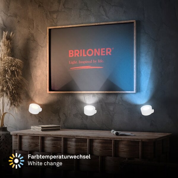 Briloner 3896016 - Aplica de perete LED TARI, reîncărcabilă, reglabilă, 1,6W/5V, 1500 mAh, albă