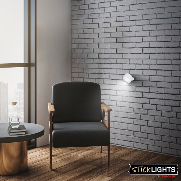 Briloner 3896016 - Aplica de perete LED TARI, reîncărcabilă, reglabilă, 1,6W/5V, 1500 mAh, albă