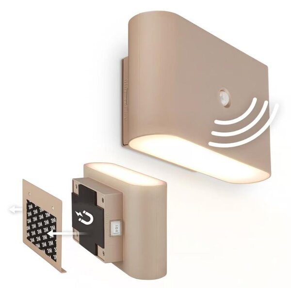 Briloner 3878011 - Aplică de perete LED reîncărcabilă cu senzor CHAT, LED/3W/5V, 2000 mAh, bej