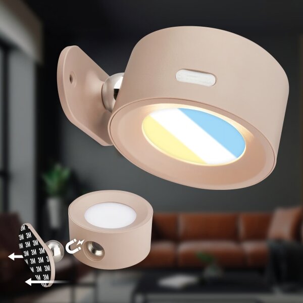 Briloner 3896011 - Lampă de perete LED dimabilă, reîncărcabilă, LED/1,6W/5V, 1500 mAh, bej