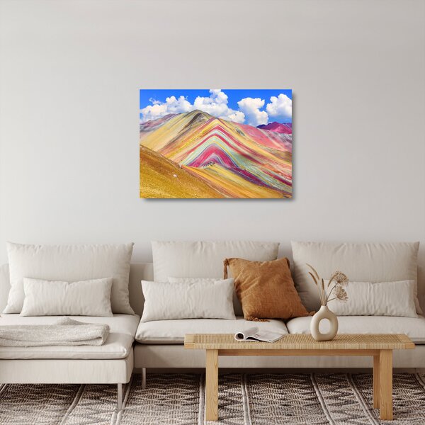 Tablou pe sticlă - Muntele Curcubeu, Peru (70x50 cm)
