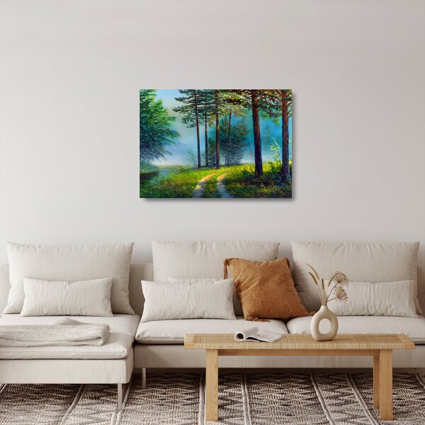 Tablou pe sticlă - Pictură în ulei de peisaj (70x50 cm)