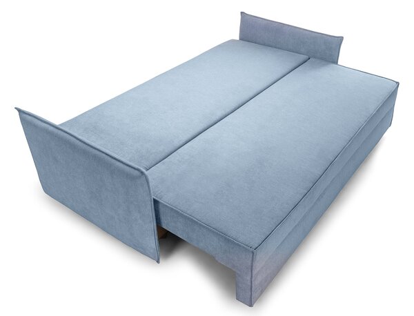 Canapea Extensibilă 3 locuri RIVA, cu ladă depozitare, 206x90x88 cm, Aston-Albastru-Deschis