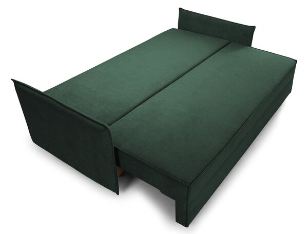 Canapea Extensibilă 3 locuri RIVA, cu ladă depozitare, 206x90x88 cm, Aston-Verde