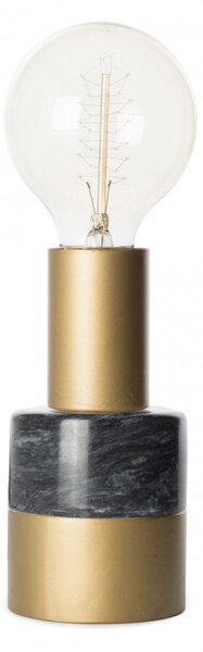 Lampa decorativa din murmura/fier Lalande neagra, un bec