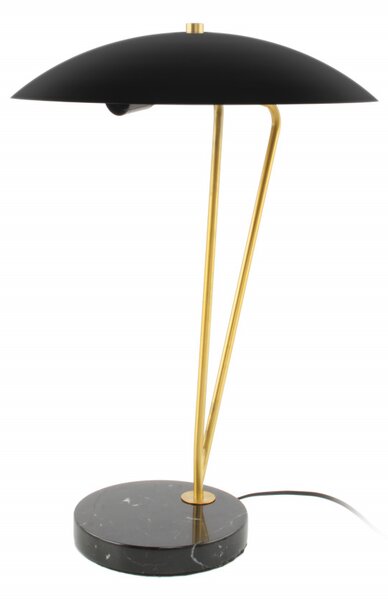 Lampa decorativa din fier/marmura Kayani neagra /aurie /neagra, un bec