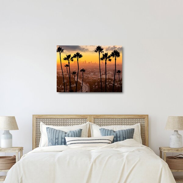 Tablou pe sticlă - Panorama din Los Angeles (70x50 cm)