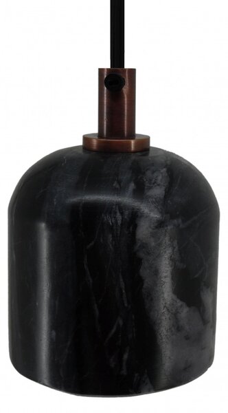 Lustra din fier galvanizat/marmură Sigma IV neagra, un bec