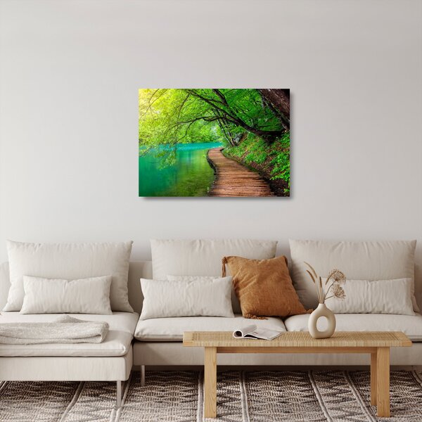 Tablou pe sticlă - Lacurile Plitvice (70x50 cm)