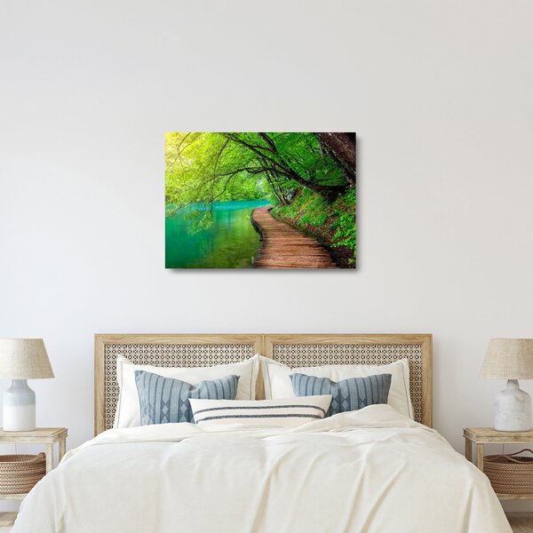 Tablou pe sticlă - Lacurile Plitvice (70x50 cm)