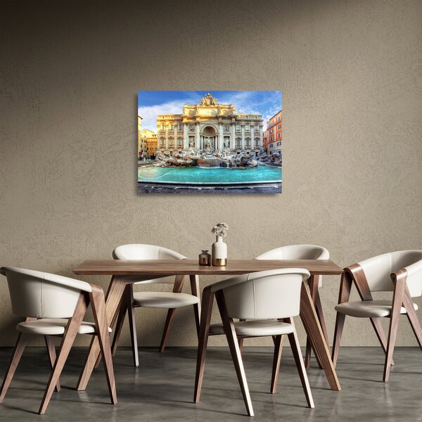 Tablou pe sticlă - Fântâna Trevi (70x50 cm)