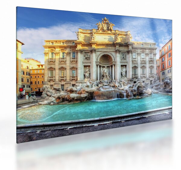 Tablou pe sticlă - Fântâna Trevi (70x50 cm)