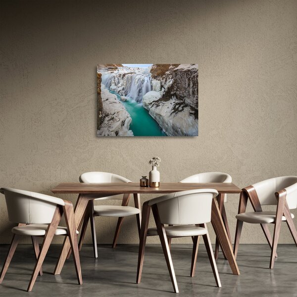Tablou pe sticlă - Natura islandeză (70x50 cm)