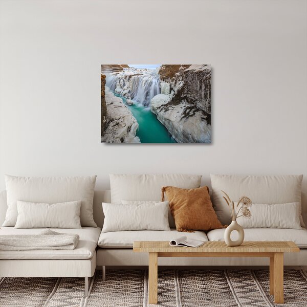 Tablou pe sticlă - Natura islandeză (70x50 cm)