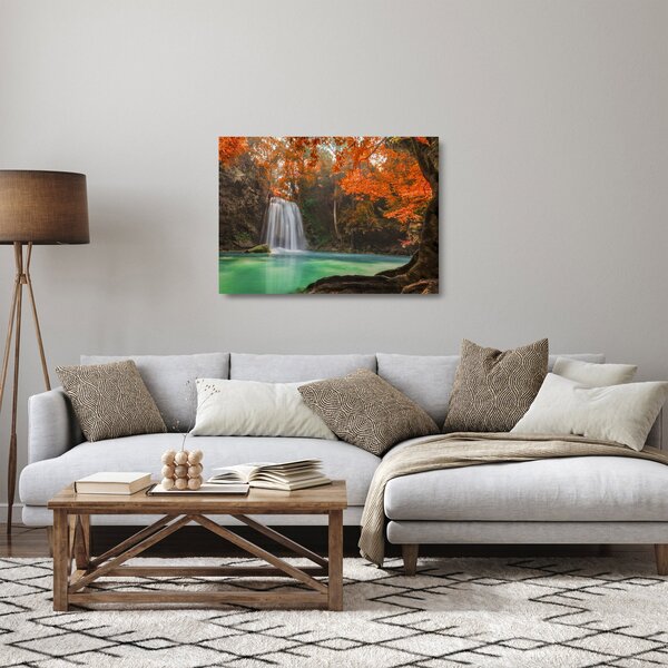 Tablou pe sticlă - Cascadă în Thailanda (70x50 cm)
