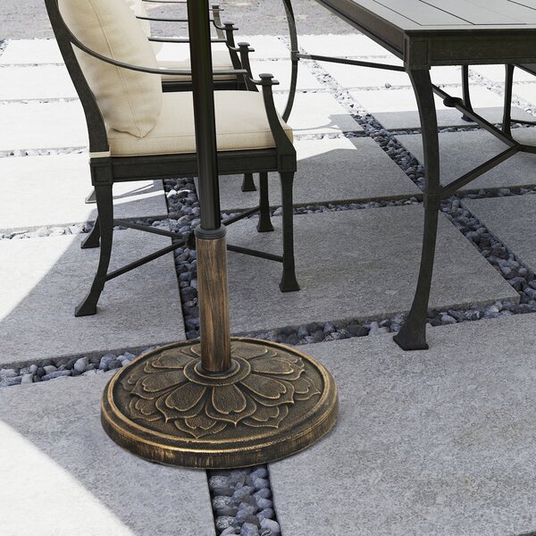 Outsunny Bază Rotundă pentru Umbrela cu Stâlpi de 34, 38, 48 mm, Φ46x33 cm, Bronz | Aosom Romania