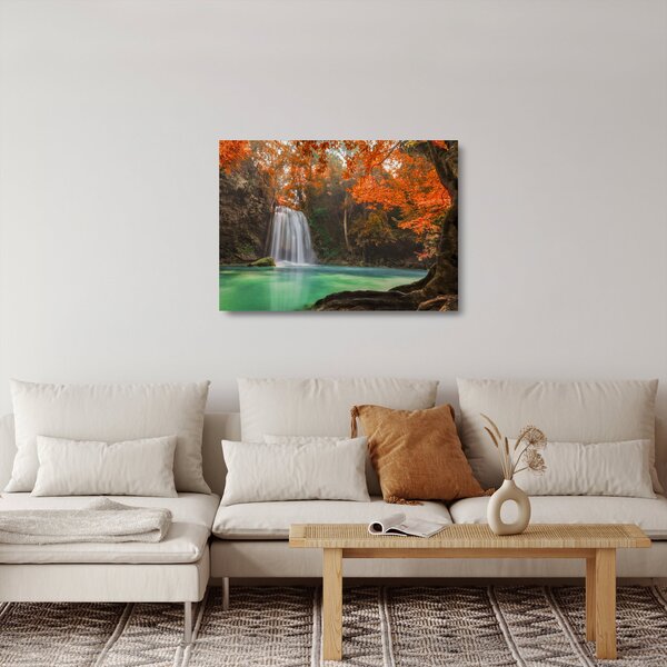 Tablou pe sticlă - Cascadă în Thailanda (70x50 cm)