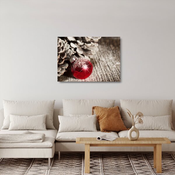 Tablou pe sticlă - Decorațiuni de Crăciun (70x50 cm)