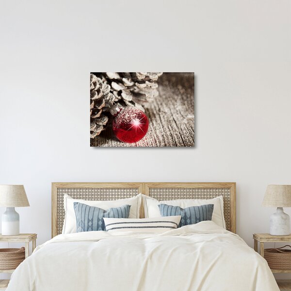 Tablou pe sticlă - Decorațiuni de Crăciun (70x50 cm)