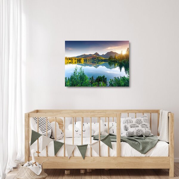 Tablou pe sticlă - Lacul (70x50 cm)