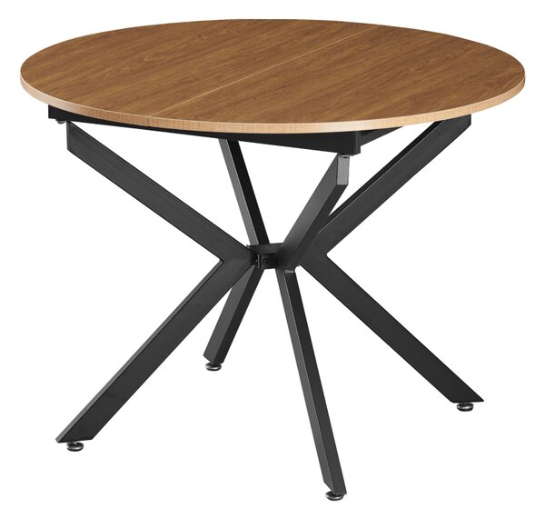 Masa extensibila de dining, stejar deschis neagra, 100x100-140x75 cm, ABERO TIP 1