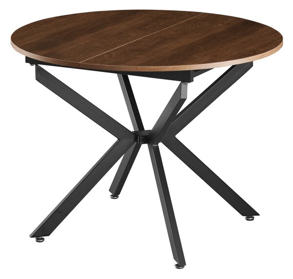 Masa extensibila de dining, stejar inchis neagra, 100x100-140x75 cm, ABERO TIP 1