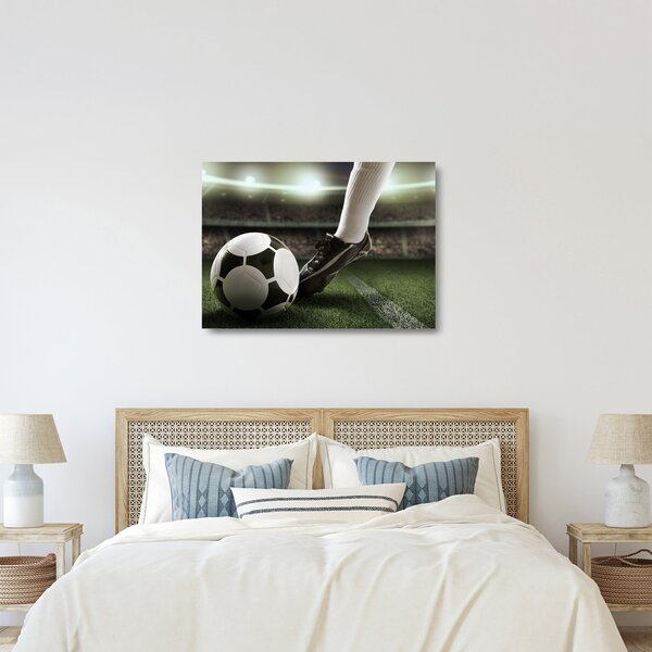 Tablou pe sticlă - Minge de fotbal (70x50 cm)