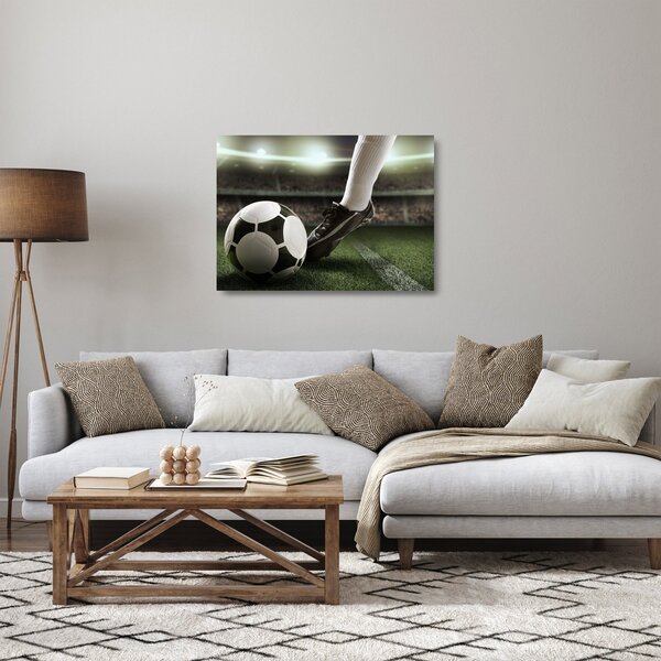 Tablou pe sticlă - Minge de fotbal (70x50 cm)