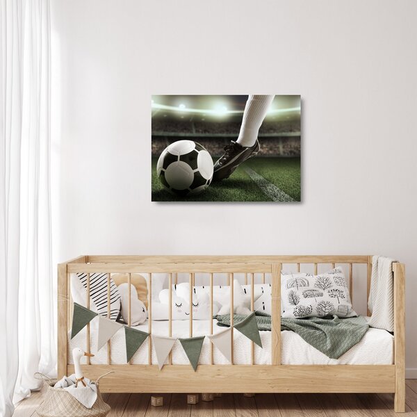 Tablou pe sticlă - Minge de fotbal (70x50 cm)
