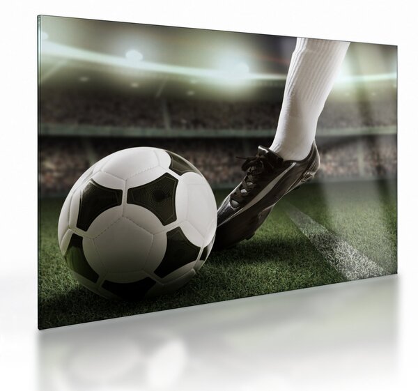Tablou pe sticlă - Minge de fotbal (70x50 cm)