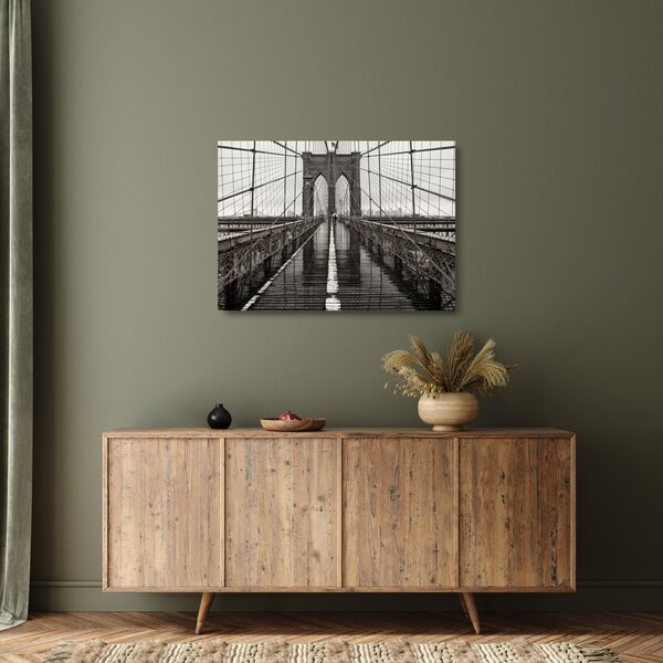 Tablou pe sticlă - Podul Brooklyn (70x50 cm)