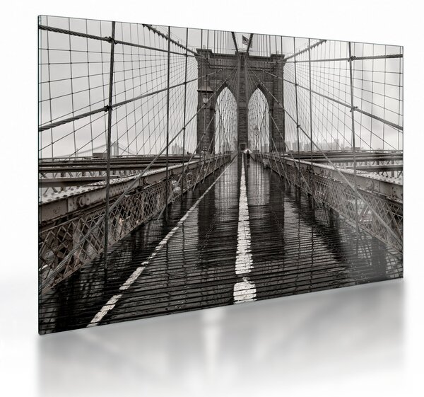 Tablou pe sticlă - Podul Brooklyn (70x50 cm)