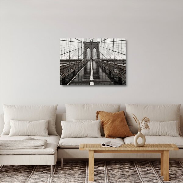 Tablou pe sticlă - Podul Brooklyn (70x50 cm)