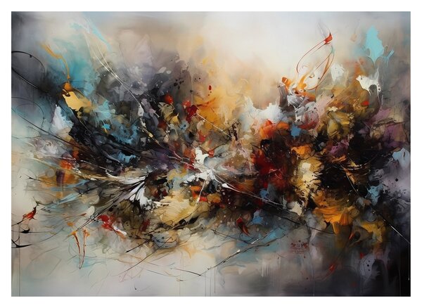 Tablou pe sticlă - Grafică abstractă (70x50 cm)
