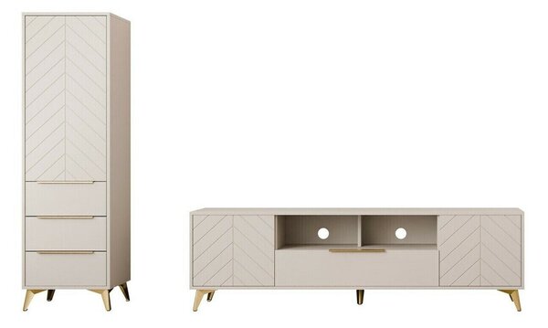 Set de living Comfivo Citrus I, Bej, PAL laminat, MDF